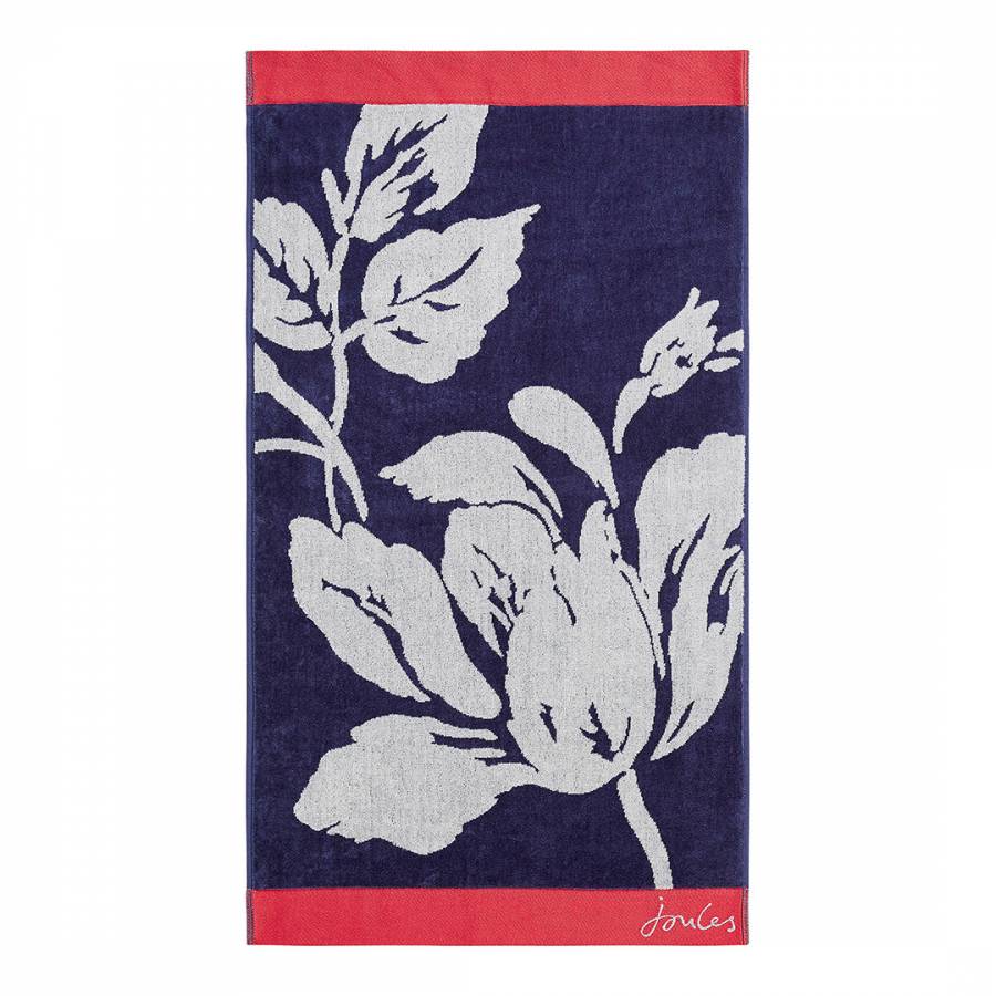 Dawn Shadow Floral Hand Towel, Raspberry - BrandAlley