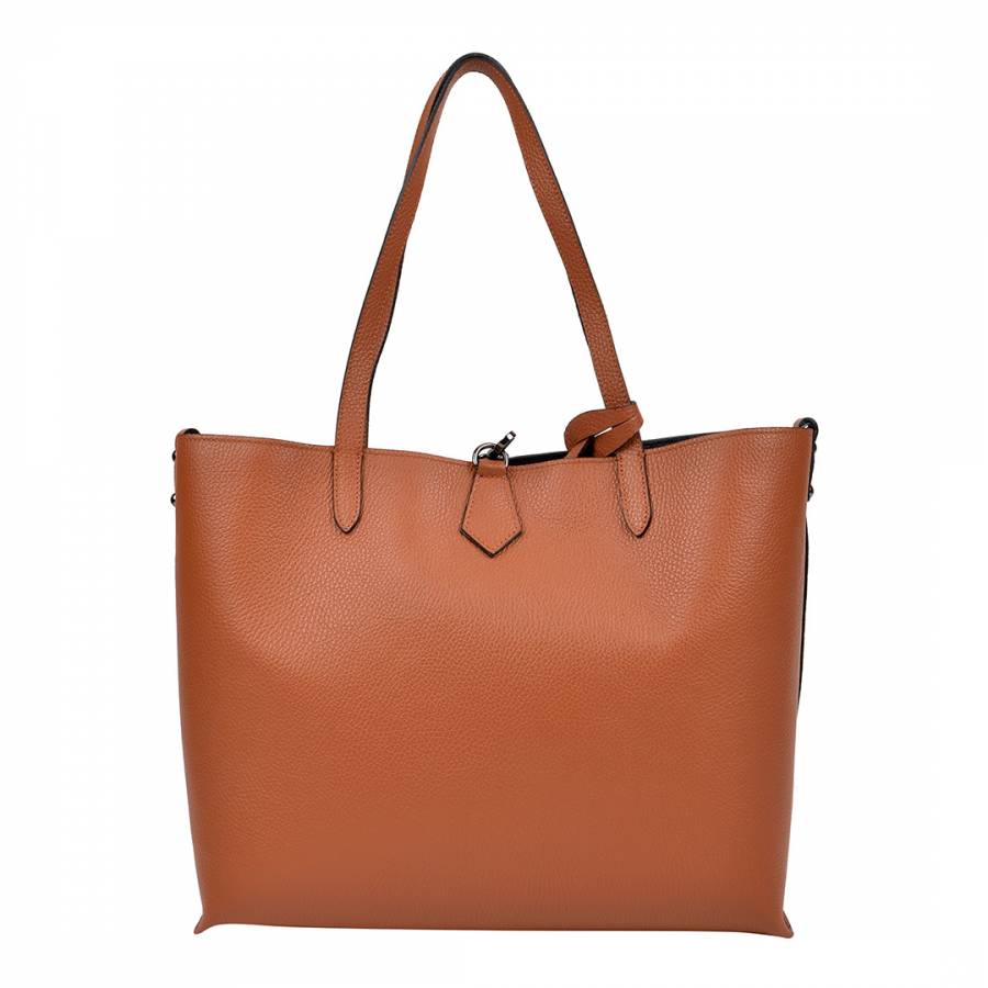 Cognac Leather Shoulder Bag - BrandAlley