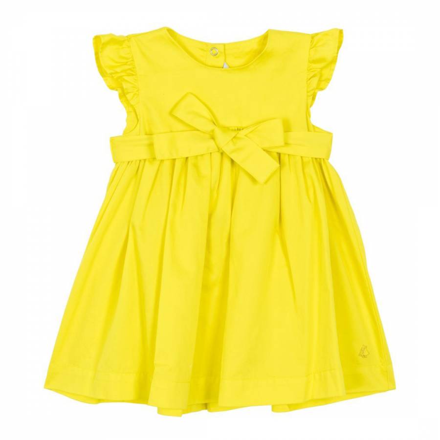 Baby Girl's Yellow Satin Dress - BrandAlley