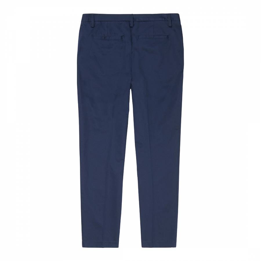 Navy Ankle Grazer Trousers - BrandAlley
