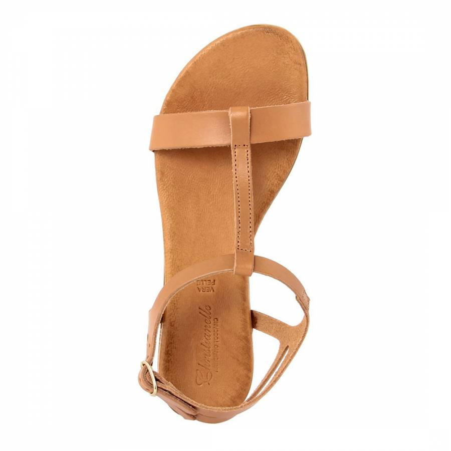 Tan Double Buckle Leather Sandals - BrandAlley