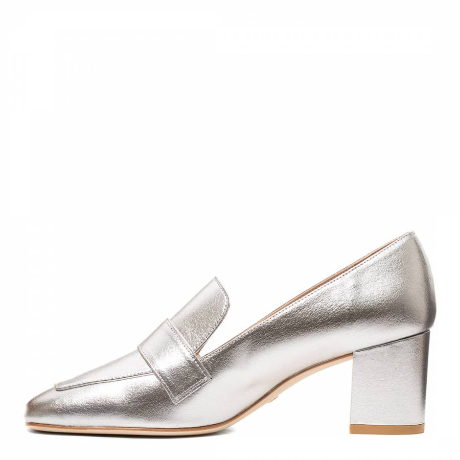 Silver Leather Frances Heeled Pump - BrandAlley