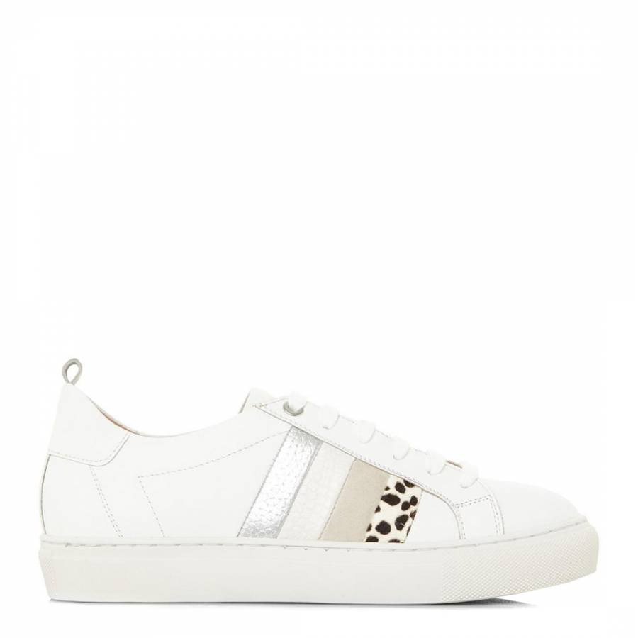 dune white leather trainers