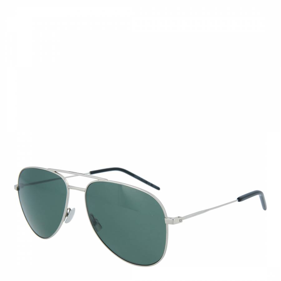Unisex Silver/Green Saint Laurent Sunglasses 55mm - BrandAlley