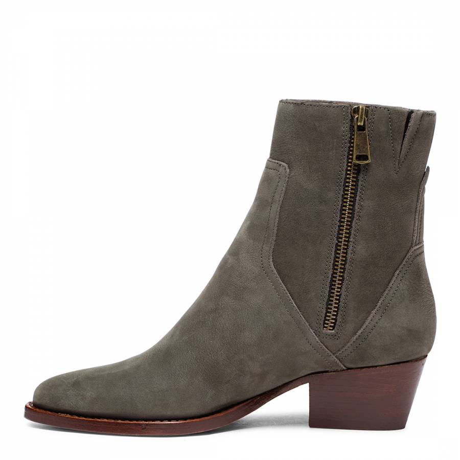 Smoke Grey Beryl Leather Ankle Boots - BrandAlley