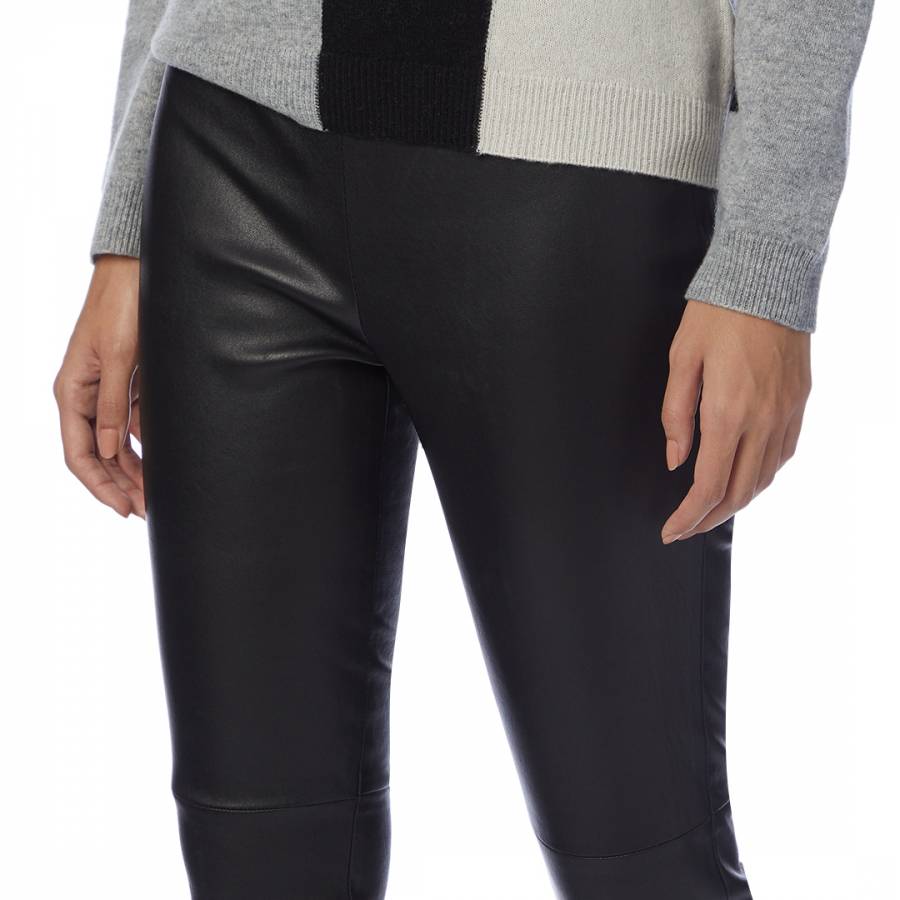Black Leather High Waisted Trouser - BrandAlley