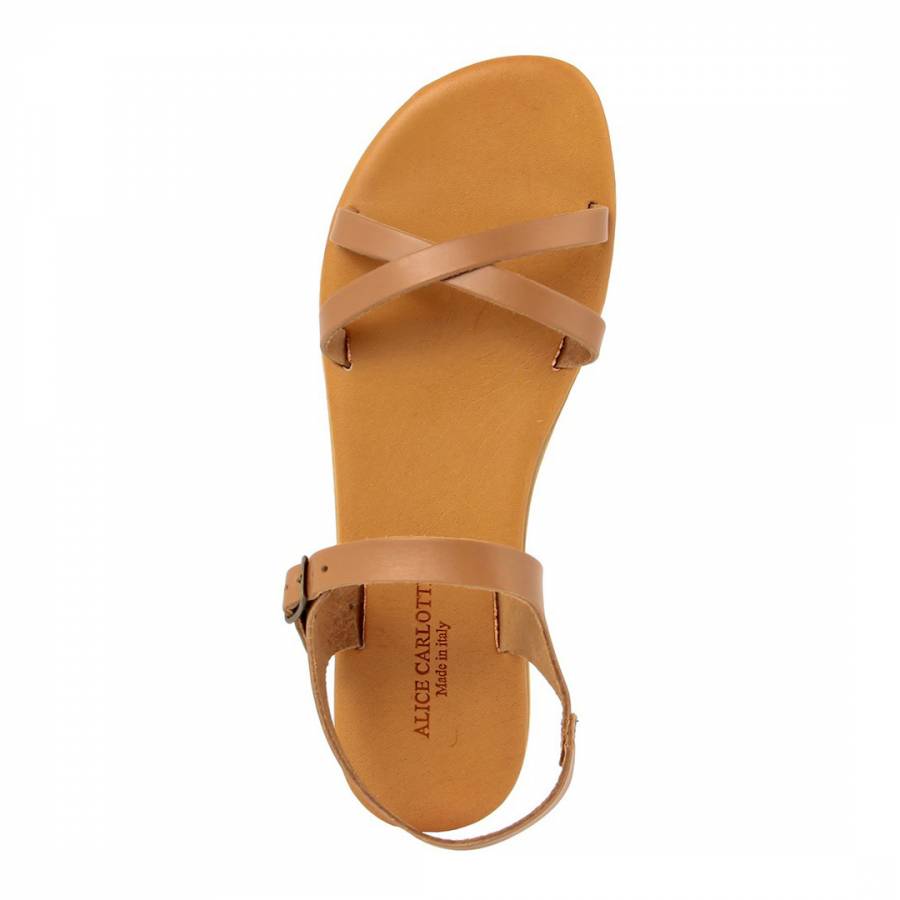 Tan Leather Flat Sandals - BrandAlley