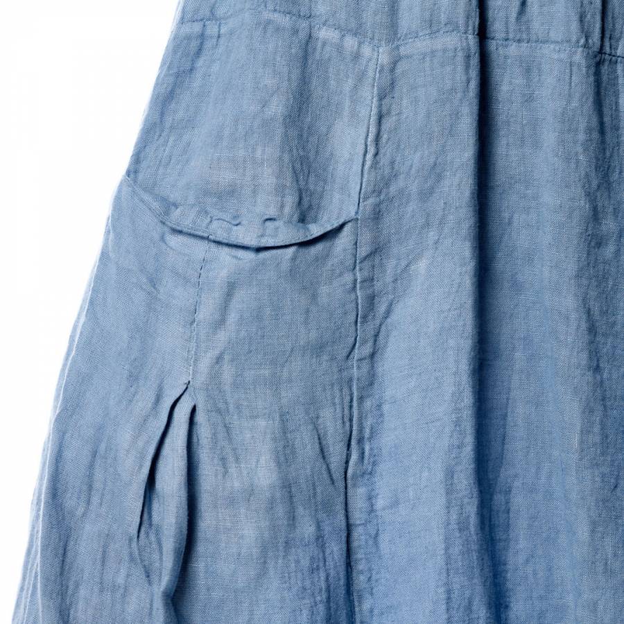 Blue Marjolaine Linen Skirt - BrandAlley