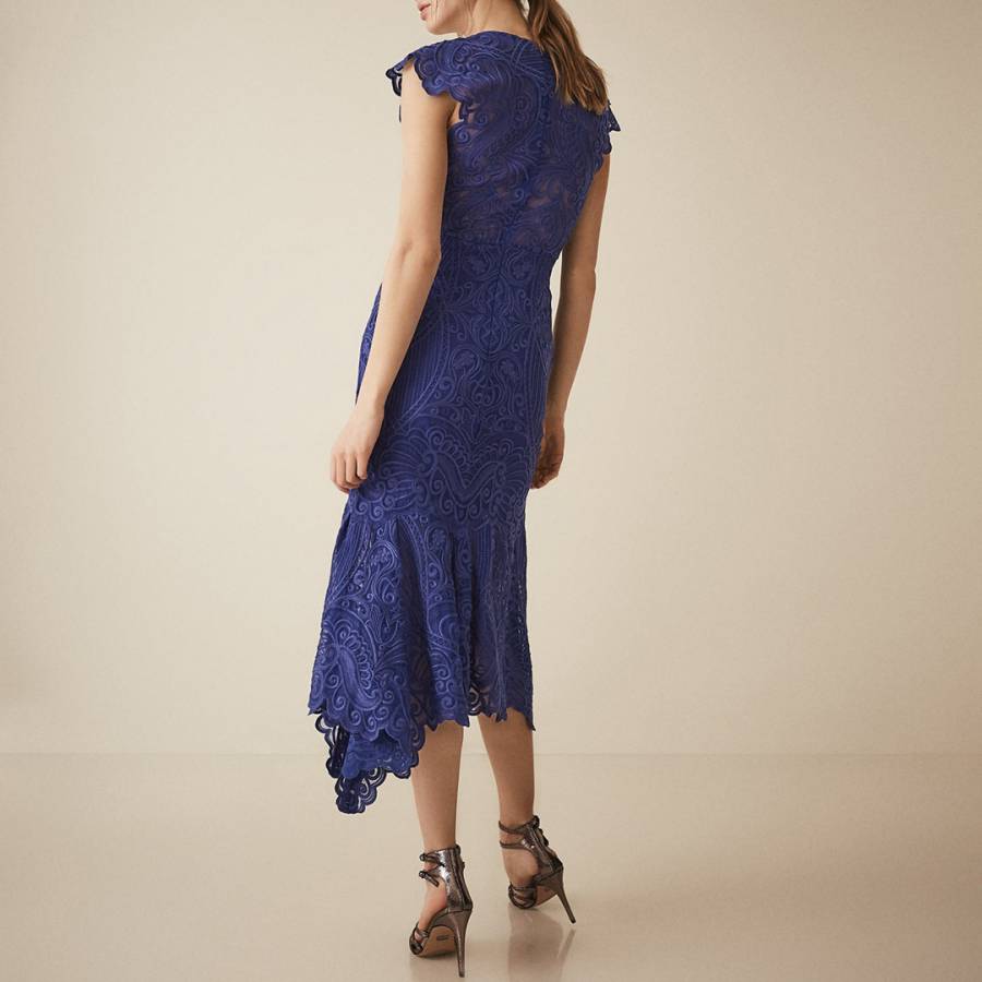 Blue Anastasia Sheer Lace Dress - BrandAlley