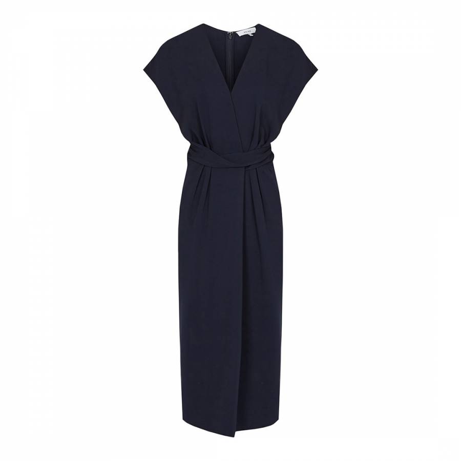 Navy Maxime Fitted Dress - BrandAlley