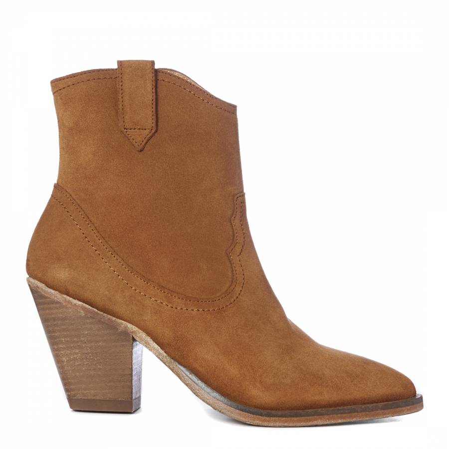 Tan Suede Rolene Ankle Boots - BrandAlley