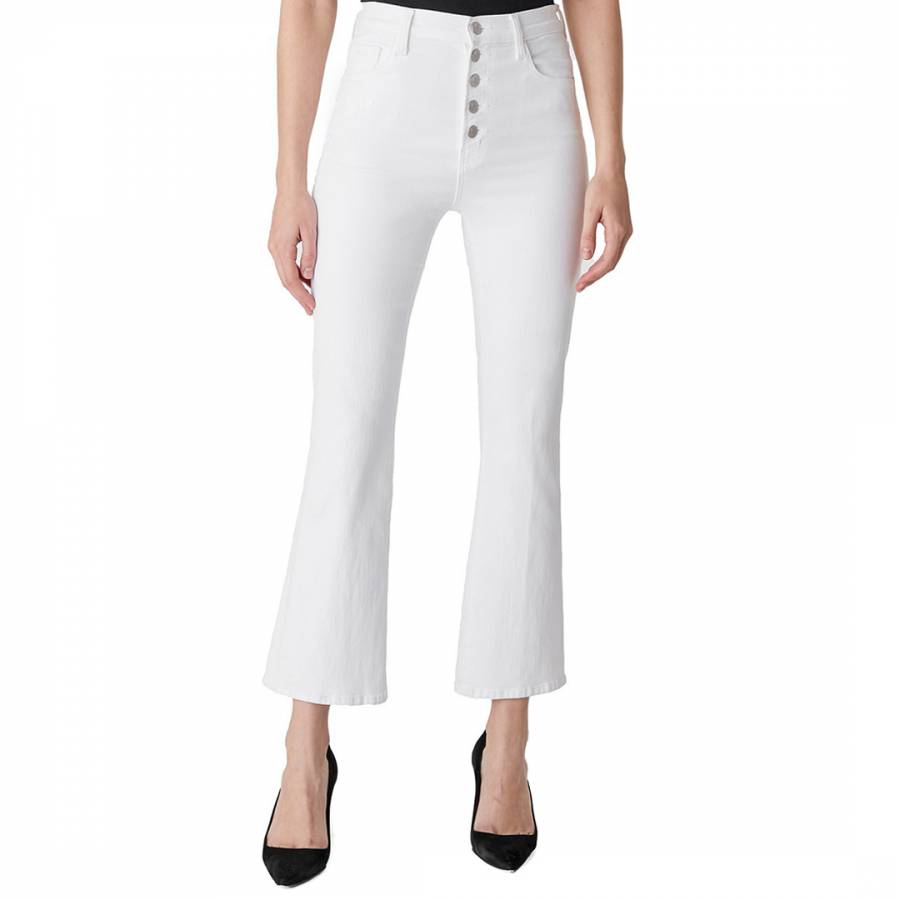 White Lille Flared Stretch Jeans - BrandAlley