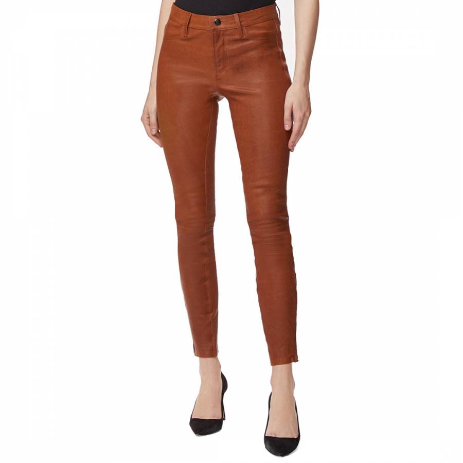 Rust L8001 Skinny Leather Trousers - BrandAlley