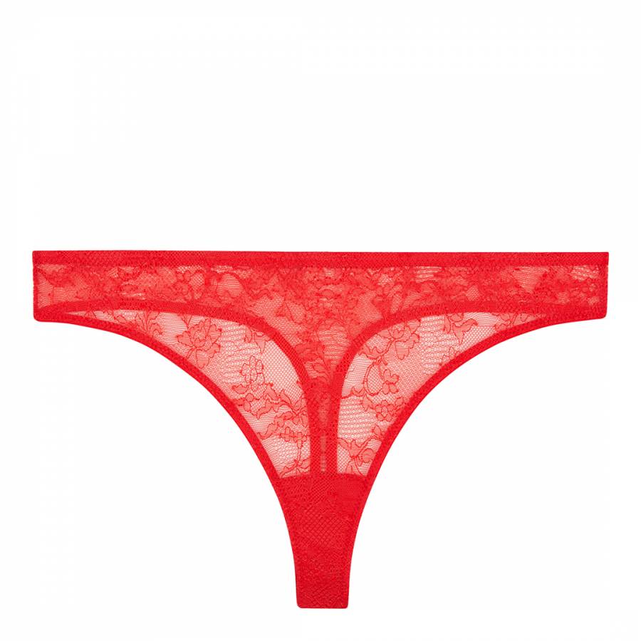 Red Bold Lace Thong - BrandAlley