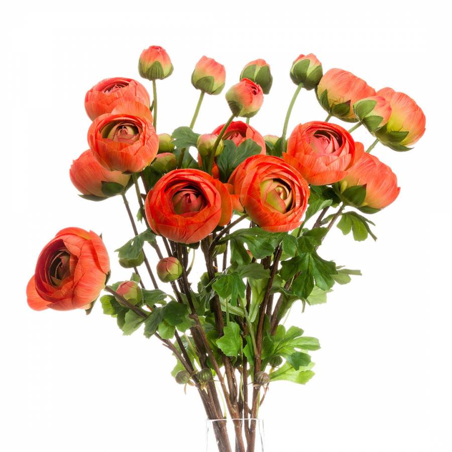 Orange Ranunculus Faux Flower Stem - BrandAlley