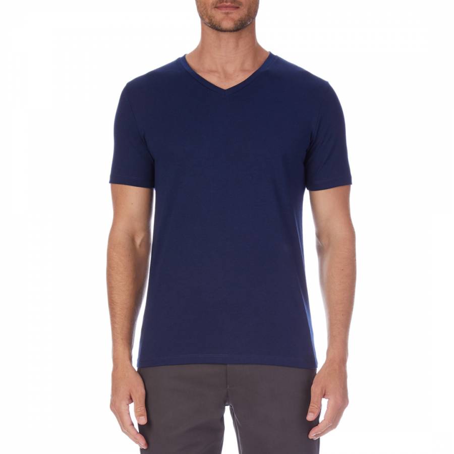 Dark Blue Dusky Cotton Blend T-Shirt - BrandAlley