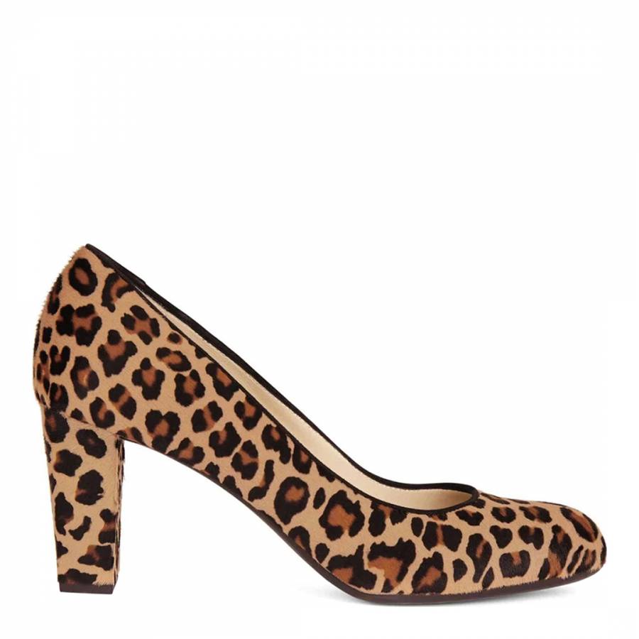 Leopard Sonia Court Heeled Shoes - BrandAlley