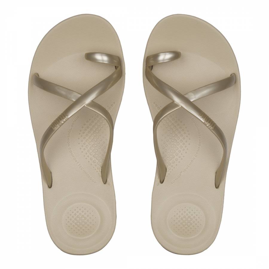 Gold Iqushion Wave Pearlised Cross Slides - BrandAlley