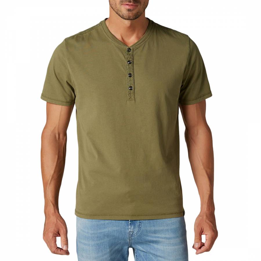 Khaki Henley Jersey T-Shirt - BrandAlley