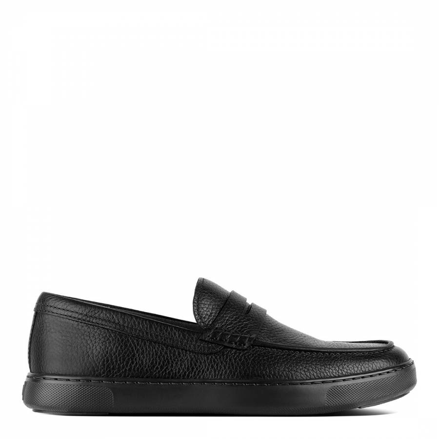 Black Boston Leather Loafers - BrandAlley