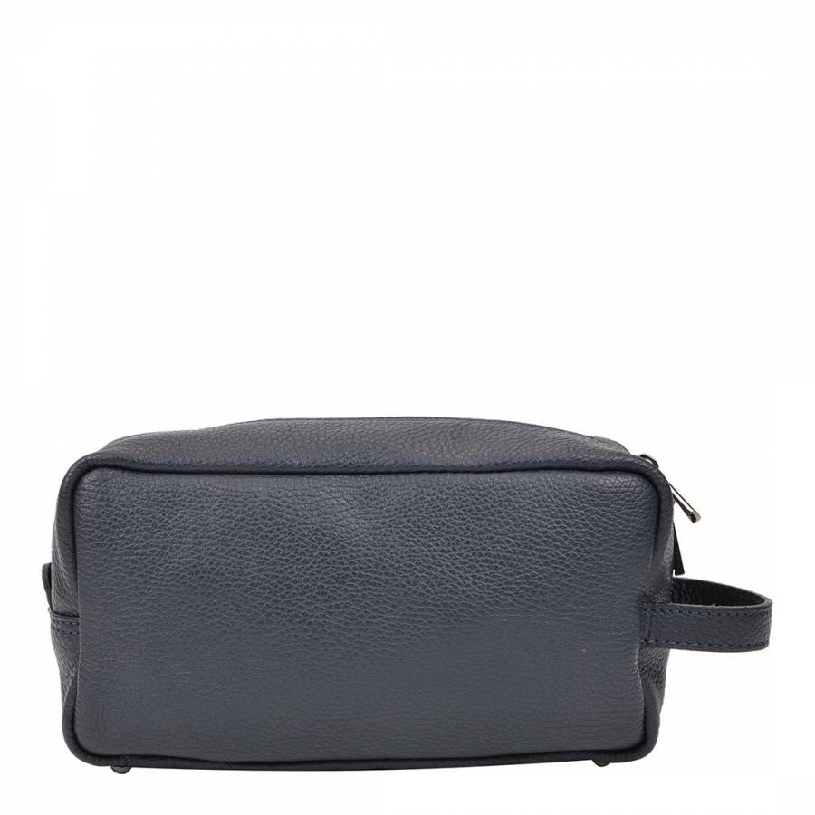 Navy Leather Cosmetic Bag - BrandAlley