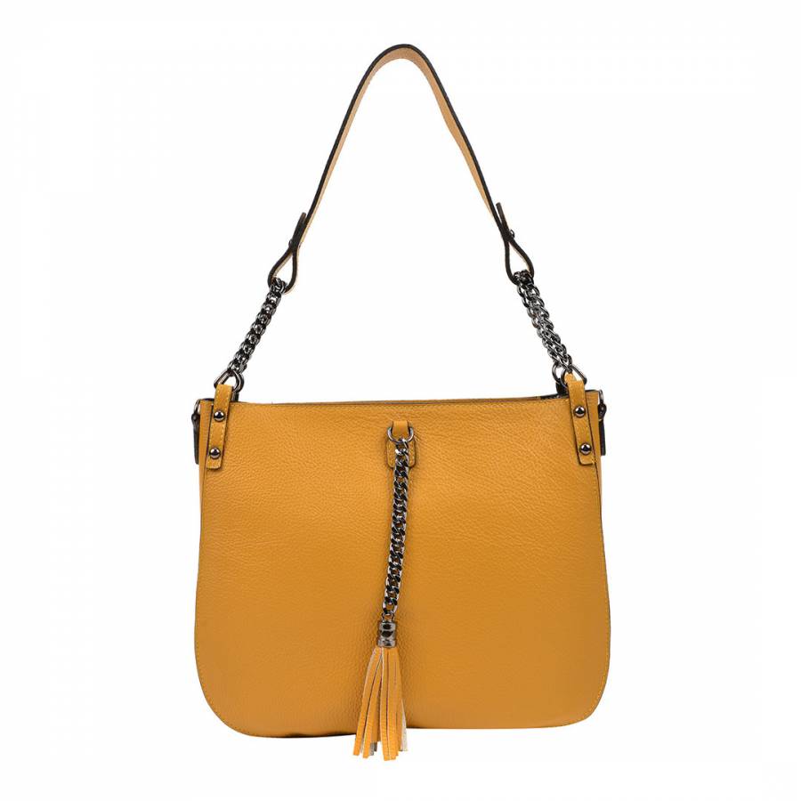Yellow Leather Shoulder Bag - BrandAlley