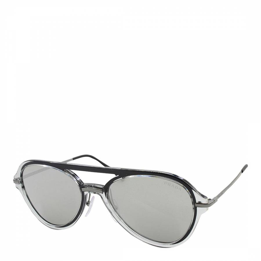 Men's Silver Prada Sunglasses 57mm - BrandAlley