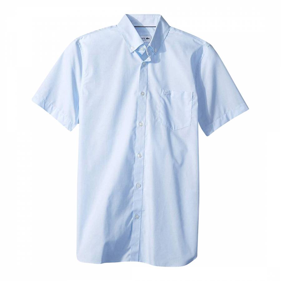 Light Blue Button Down Short Sleeve Shirt - BrandAlley