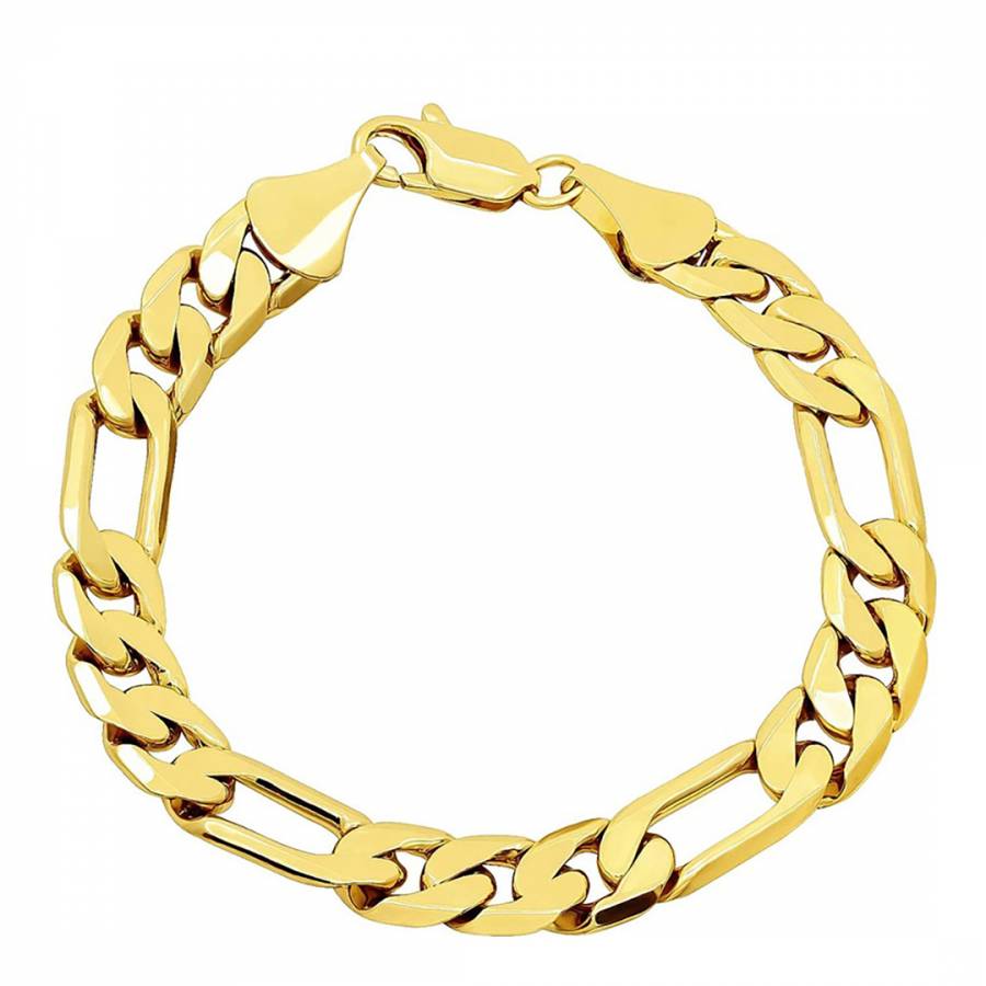 18K Gold Plated Figaro Chain Bracelet - BrandAlley