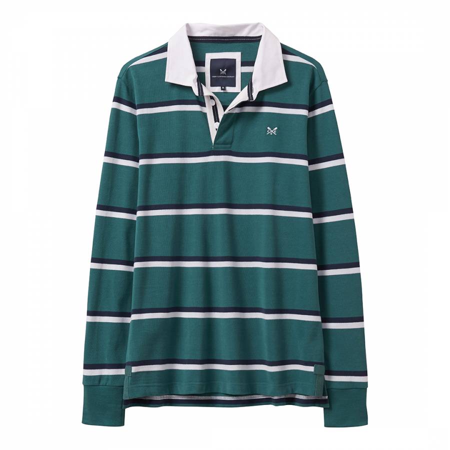 Green/Navy Striped Rugby Shirt - BrandAlley