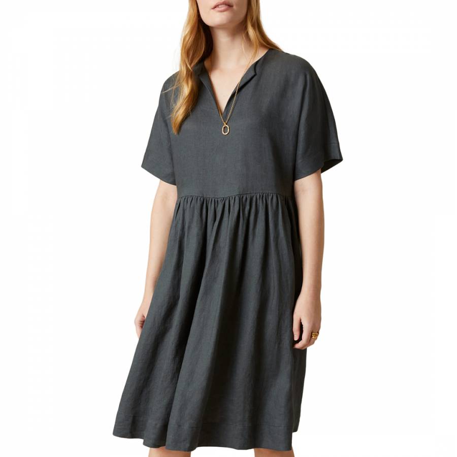 Slate Linen T-shirt Dress - BrandAlley