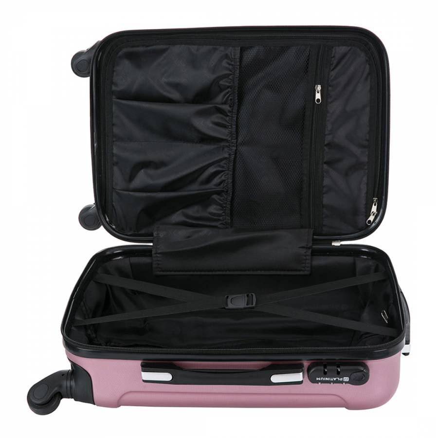 Rose Pink Steele 4 Wheeled Suitcase Set of 3 - BrandAlley