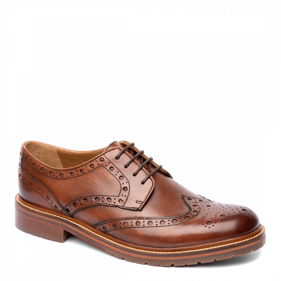 Mahogany Brown Leather Chunky Brogues - BrandAlley
