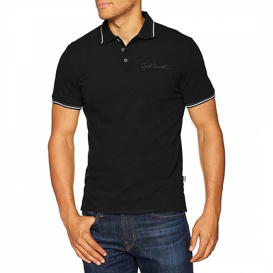 Black Trim Cotton Polo Shirt - BrandAlley