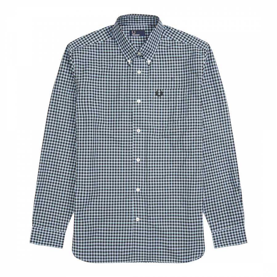 Navy Two-Colour Gingham Shirt - BrandAlley