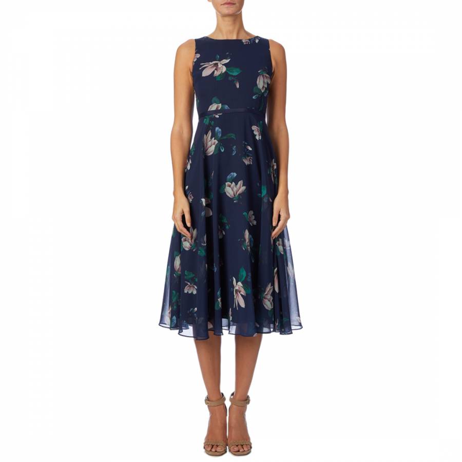 Navy Floral Carly Petite Dress - BrandAlley