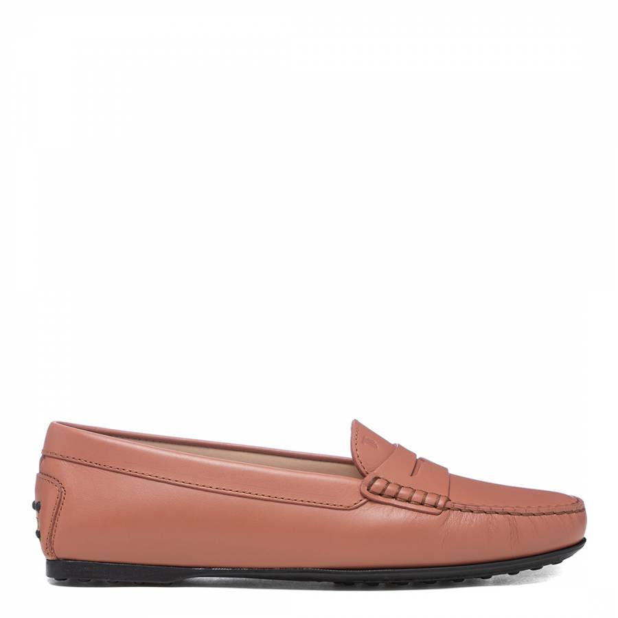 Soft Pink Leather Driving Loafers - BrandAlley