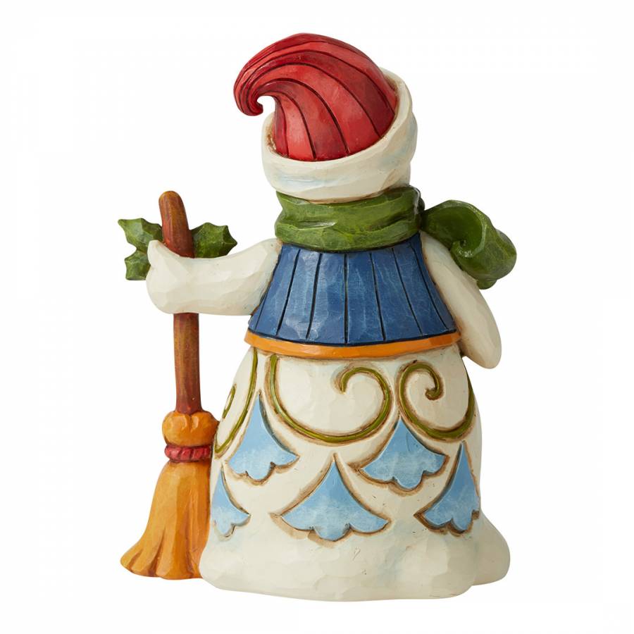 Snowman with Broom Pint-Sized Figurine - BrandAlley