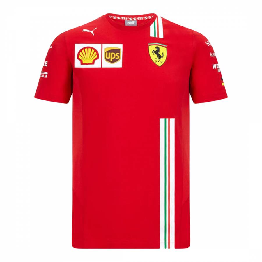 Red Scuderia Ferrari RP Vettel T-Shirt - BrandAlley