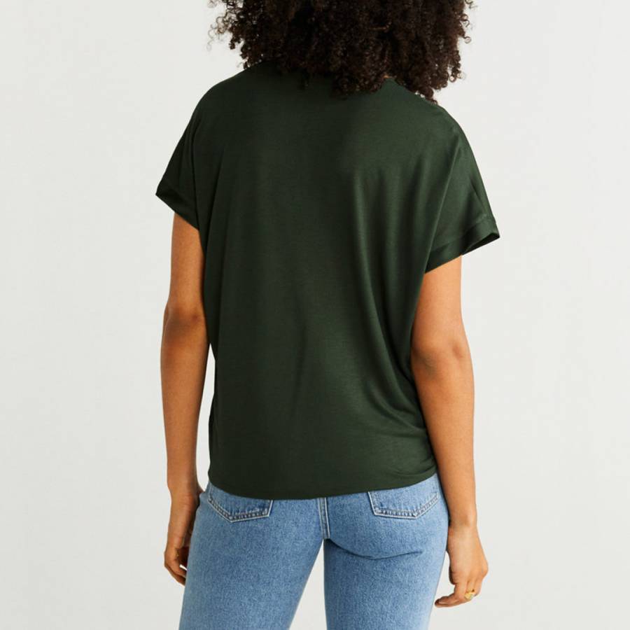 Dark Green V-Neck T-Shirt - BrandAlley