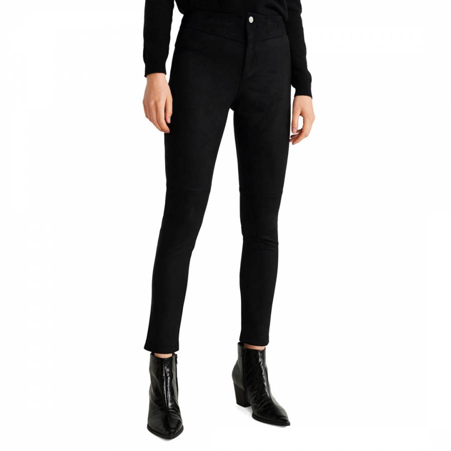 Black Textured Stretch Trousers - BrandAlley