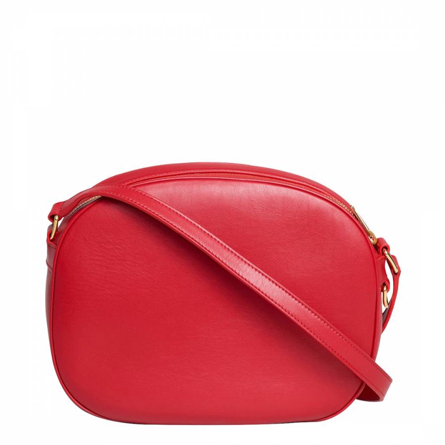 Red Medium C Charm Leather Crossbody Bag - BrandAlley