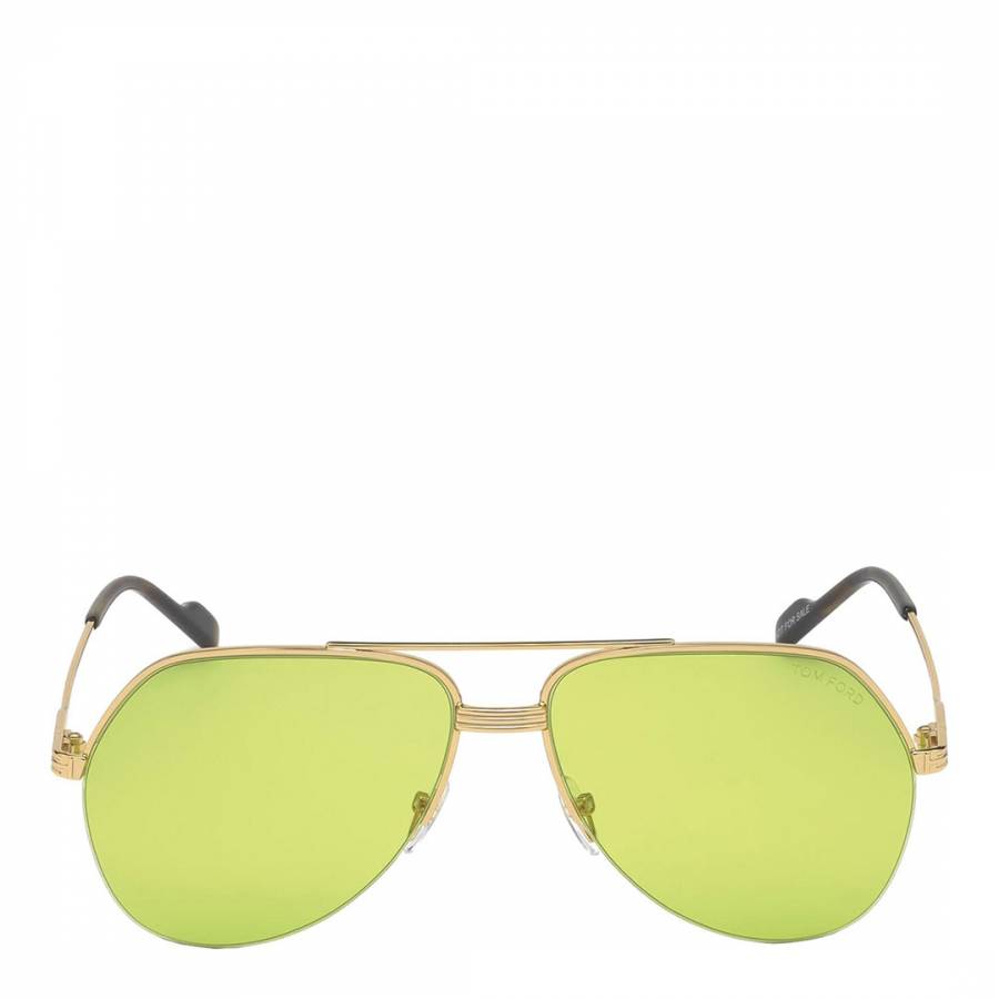 Men's Green Tom Ford Aviator Sunglasses 65mm - BrandAlley
