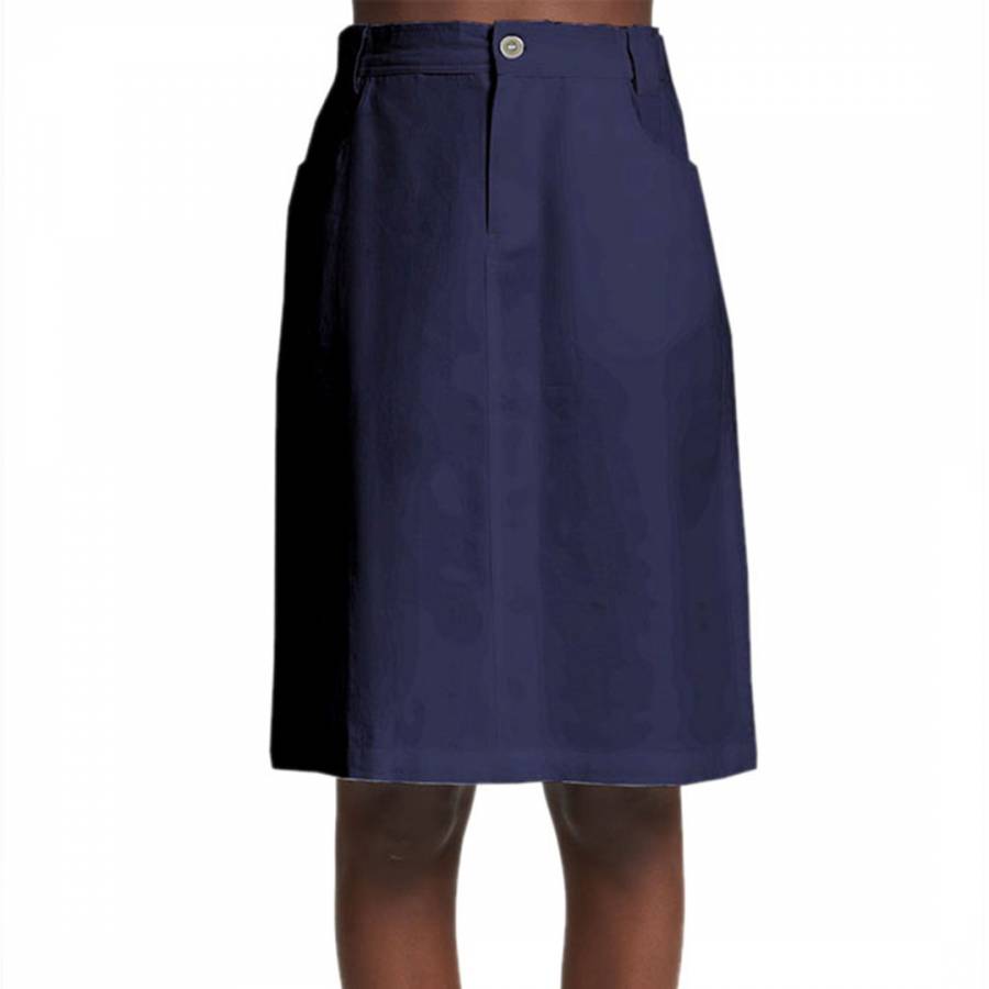 Navy Knee Length Skirt - BrandAlley