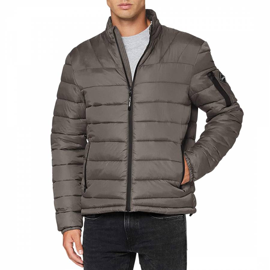 Grey Quilted Jacket - BrandAlley