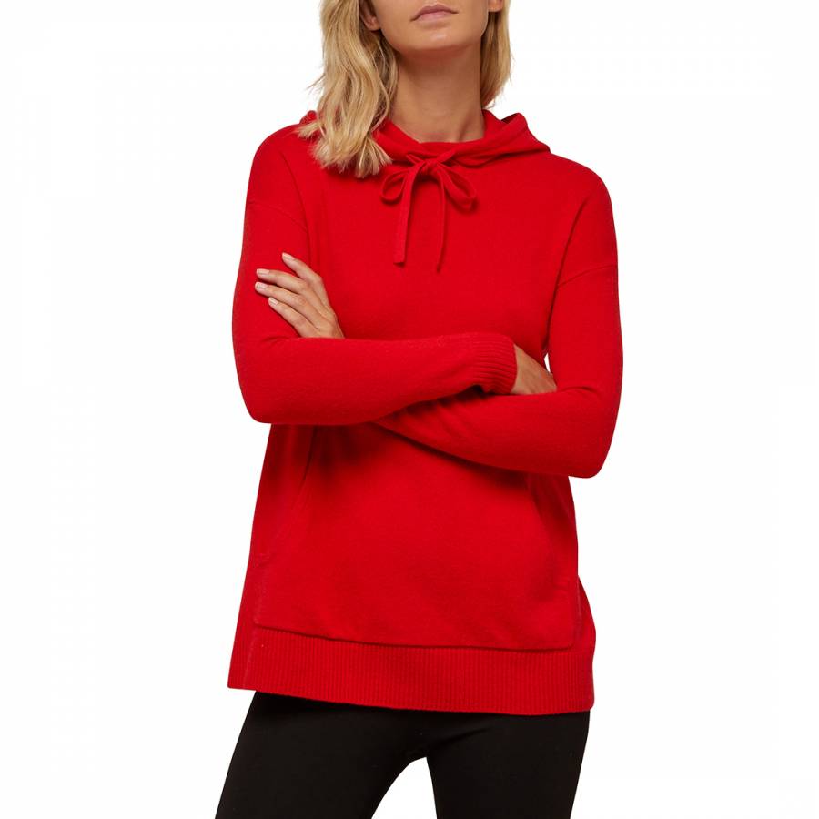 Red Cashmere Blend Hoodie - BrandAlley