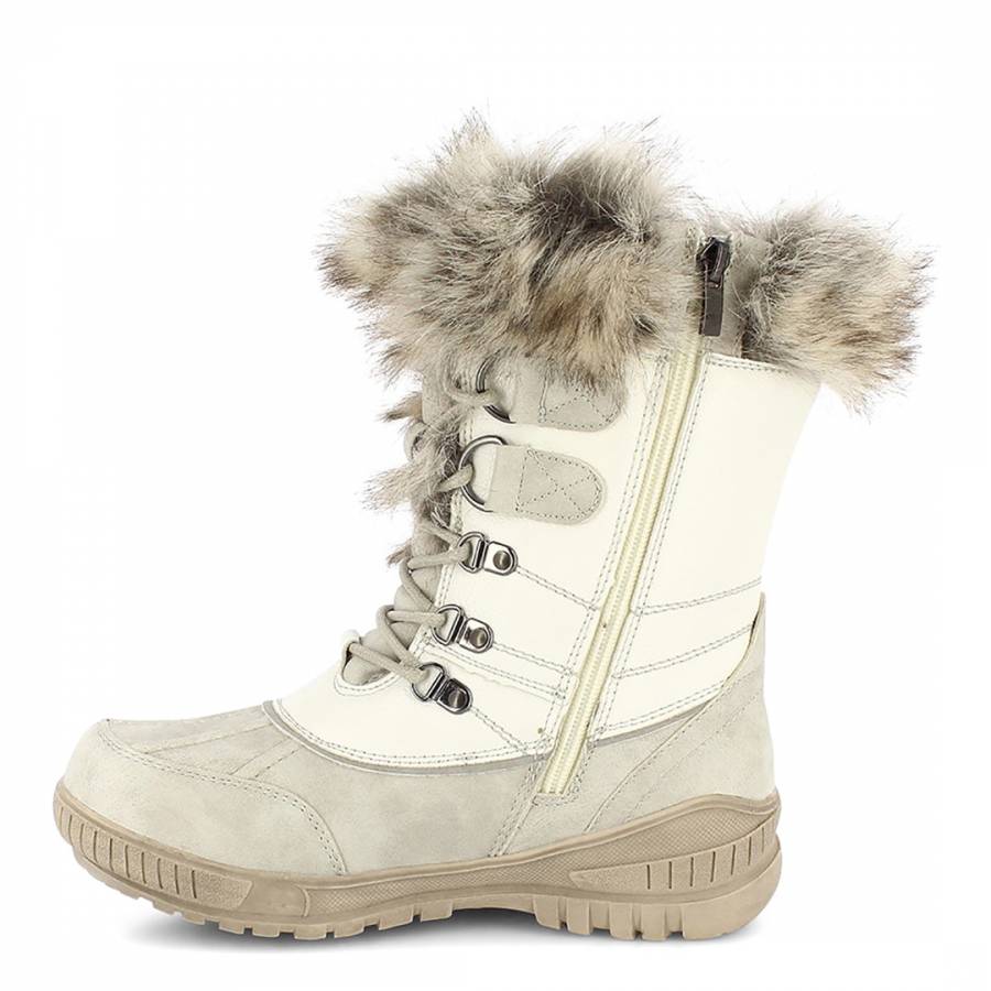 Cream Elena Tall Snow Boots - BrandAlley
