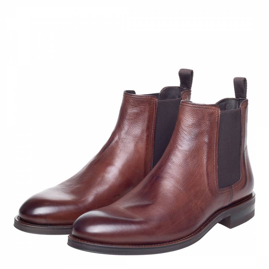 Brown Calf Leather Piccadilly Chelsea Boots - BrandAlley