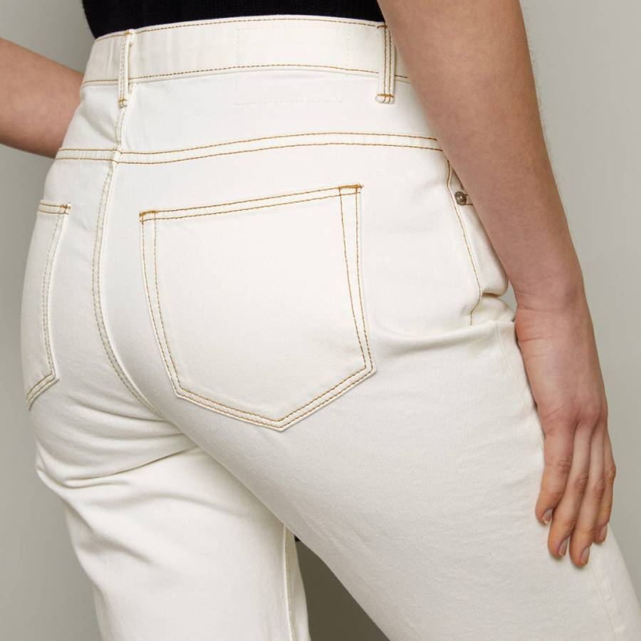 Off White Blenheim Straight Cotton Jeans - BrandAlley