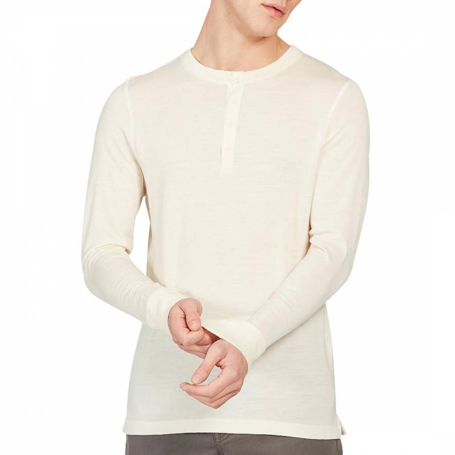 White Merino Long Sleeve T-Shirt - BrandAlley